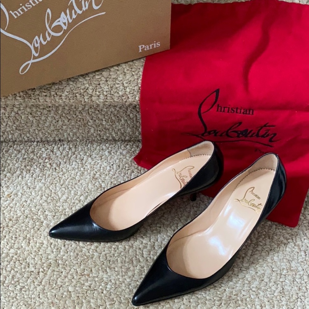 Christian Louboutin kitten heel pointed pump